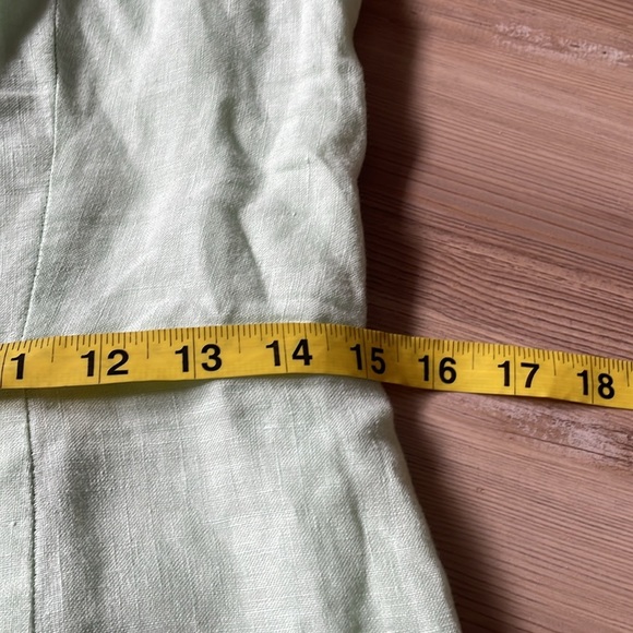 & Other Stories Linen Flounced Hem Mini Dress Mint Green Size 8 (Euro 38) Spring - Picture 12 of 15